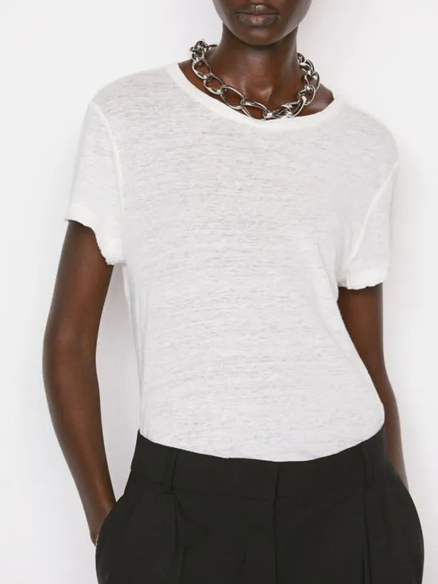 Frame Easy True Tee In Blanc Blanc Women Tanks and Tees Frame Easy True Tee In Blanc Blanc Women Tanks and Tees