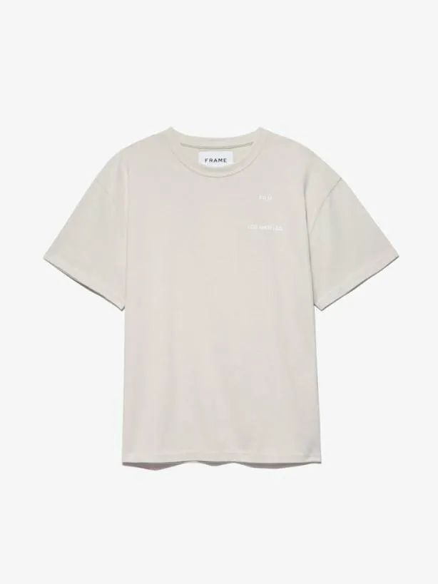 Frame FRAME Logo Print Tee In White Beige White Beige Men Tees
