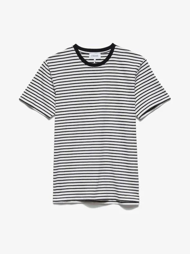 Frame FRAME Stripe Tee In BlancNoir Blancnoir Men Tees