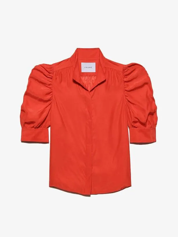 Frame Gillian Top In Red Orange Red Orange Women Tops and Blouses Frame Gillian Top In Red Orange Red Orange Women Tops and Blouses
