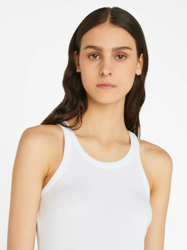 Frame Modal Rib Cami In Blanc Blanc Women Tanks and Tees Frame Modal Rib Cami In Blanc Blanc Women Tanks and Tees