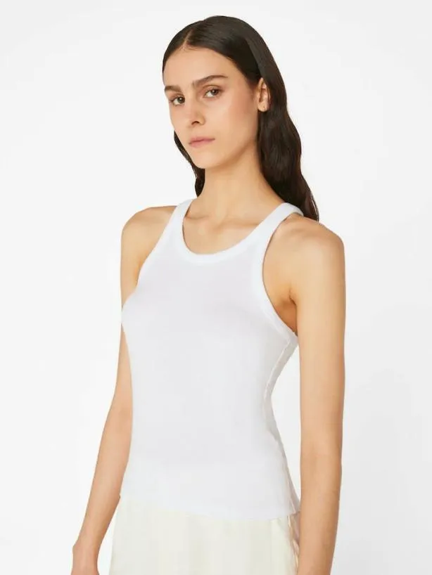 Frame Modal Rib Cami In Blanc Blanc Women Tanks and Tees Frame Modal Rib Cami In Blanc Blanc Women Tanks and Tees