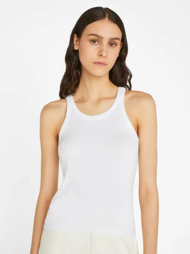 Frame Modal Rib Cami In Blanc Blanc Women Tanks and Tees Frame Modal Rib Cami In Blanc Blanc Women Tanks and Tees