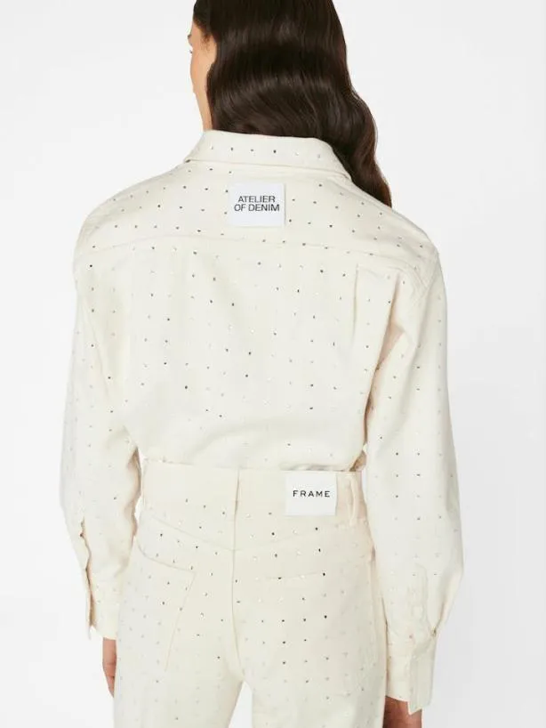 Frame Oversized Rhinestone Shirt In Bone Bone Women Tops and Blouses Frame Oversized Rhinestone Shirt In Bone Bone Women Tops and Blouses