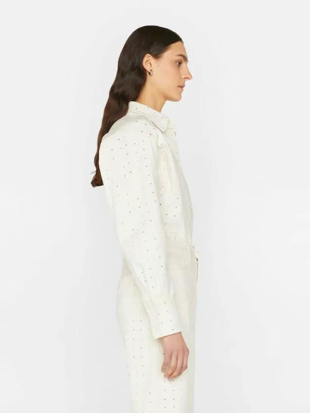 Frame Oversized Rhinestone Shirt In Bone Bone Women Tops and Blouses Frame Oversized Rhinestone Shirt In Bone Bone Women Tops and Blouses