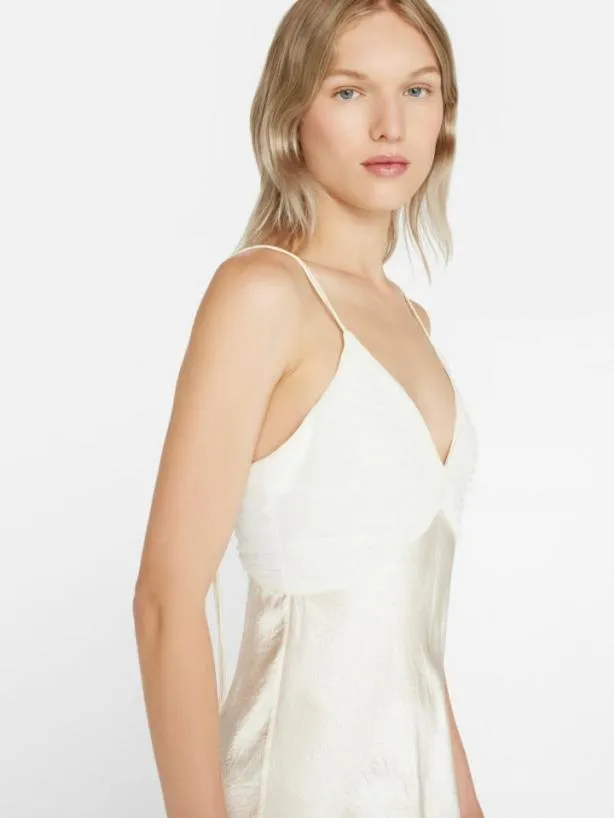 Frame Pleated Cami Dress In Bone Bone Women Dresses and Jumpsuits