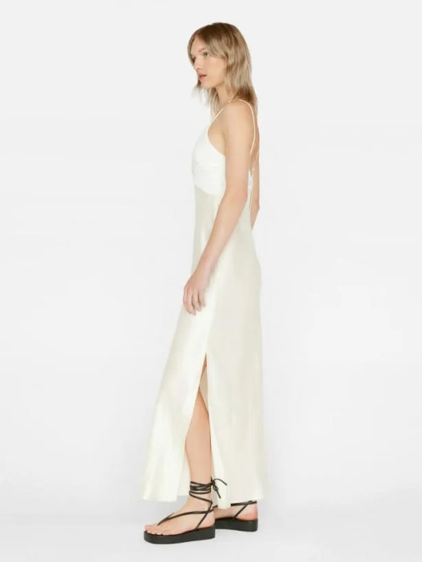 Frame Pleated Cami Dress In Bone Bone Women Dresses and Jumpsuits