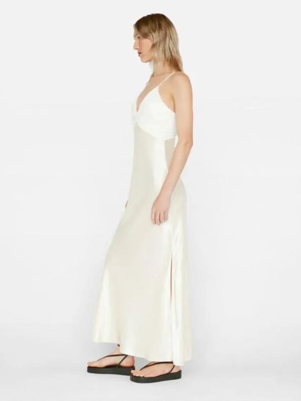 Frame Pleated Cami Dress In Bone Bone Women Dresses and Jumpsuits