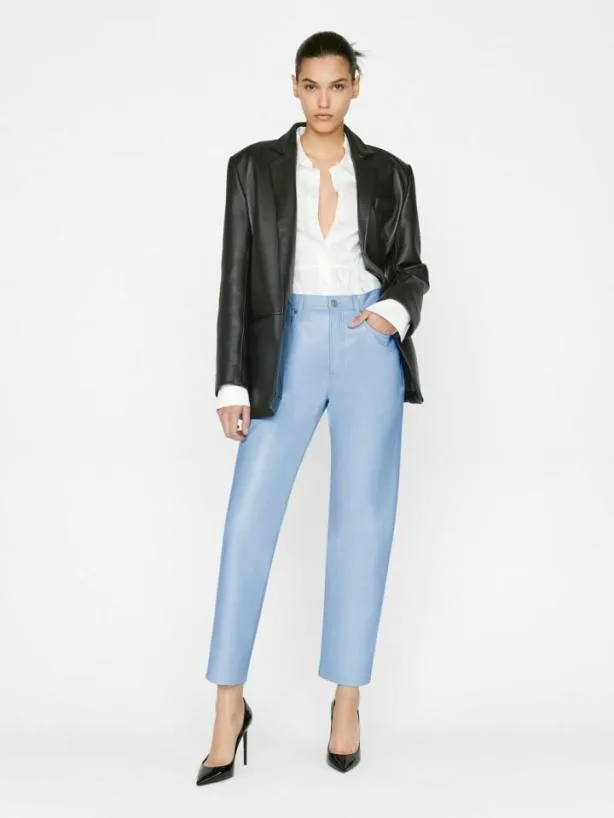Frame Recycled Leather Le High 039N039 Tight Straight In Oxford Blue Oxford Blue Women Pants Frame Recycled Leather Le High 039N039 Tight Straight In Oxford Blue Oxford Blue Women Pants
