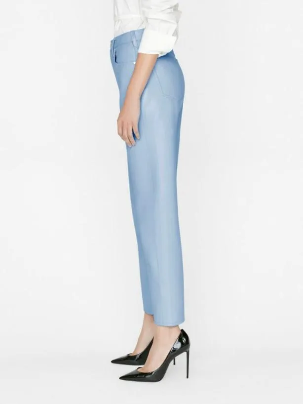Frame Recycled Leather Le High 039N039 Tight Straight In Oxford Blue Oxford Blue Women Pants Frame Recycled Leather Le High 039N039 Tight Straight In Oxford Blue Oxford Blue Women Pants