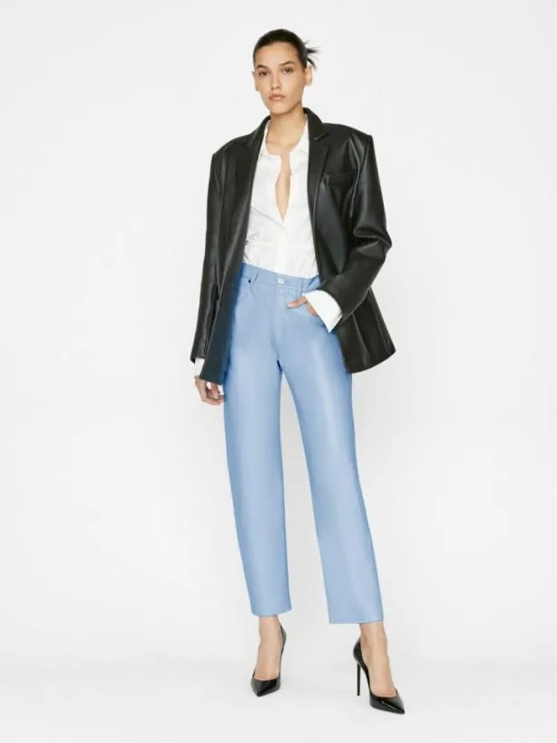 Frame Recycled Leather Le High 039N039 Tight Straight In Oxford Blue Oxford Blue Women Pants Frame Recycled Leather Le High 039N039 Tight Straight In Oxford Blue Oxford Blue Women Pants