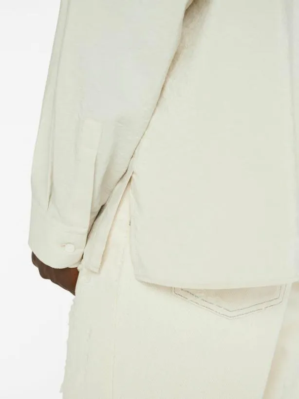 Frame Relaxed Silk Blend Holiday Shirt In Ecru Ecru Men Shirts Frame Relaxed Silk Blend Holiday Shirt In Ecru Ecru Men Shirts
