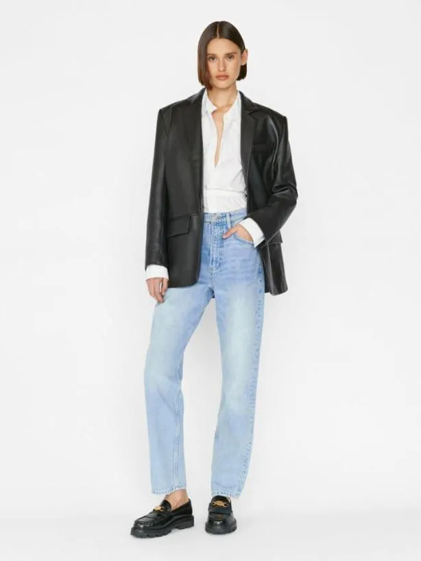 Frame Slit Back Waist Tie Shirt In Blanc Blanc Women Tops and Blouses Frame Slit Back Waist Tie Shirt In Blanc Blanc Women Tops and Blouses