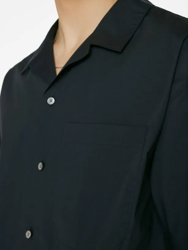 Frame Soft Cotton Camp Collar Shirt In Dark Navy Dark Navy Men Shirts Frame Soft Cotton Camp Collar Shirt In Dark Navy Dark Navy Men Shirts