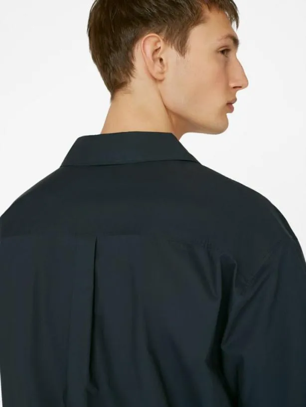 Frame Soft Cotton Camp Collar Shirt In Dark Navy Dark Navy Men Shirts Frame Soft Cotton Camp Collar Shirt In Dark Navy Dark Navy Men Shirts