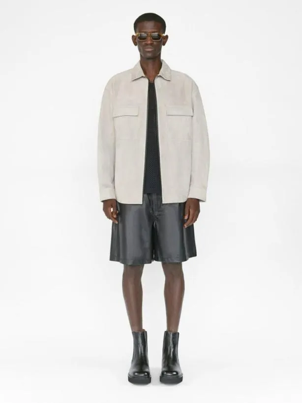Frame Suede Shirt In Smoke Grey Smoke Grey Men Shirts Frame Suede Shirt In Smoke Grey Smoke Grey Men Shirts
