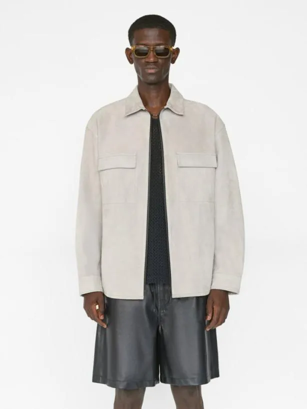 Frame Suede Shirt In Smoke Grey Smoke Grey Men Shirts Frame Suede Shirt In Smoke Grey Smoke Grey Men Shirts