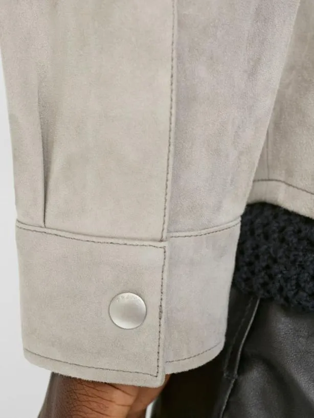 Frame Suede Shirt In Smoke Grey Smoke Grey Men Shirts Frame Suede Shirt In Smoke Grey Smoke Grey Men Shirts