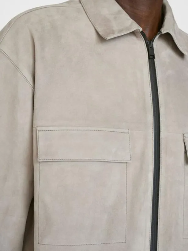 Frame Suede Shirt In Smoke Grey Smoke Grey Men Shirts Frame Suede Shirt In Smoke Grey Smoke Grey Men Shirts