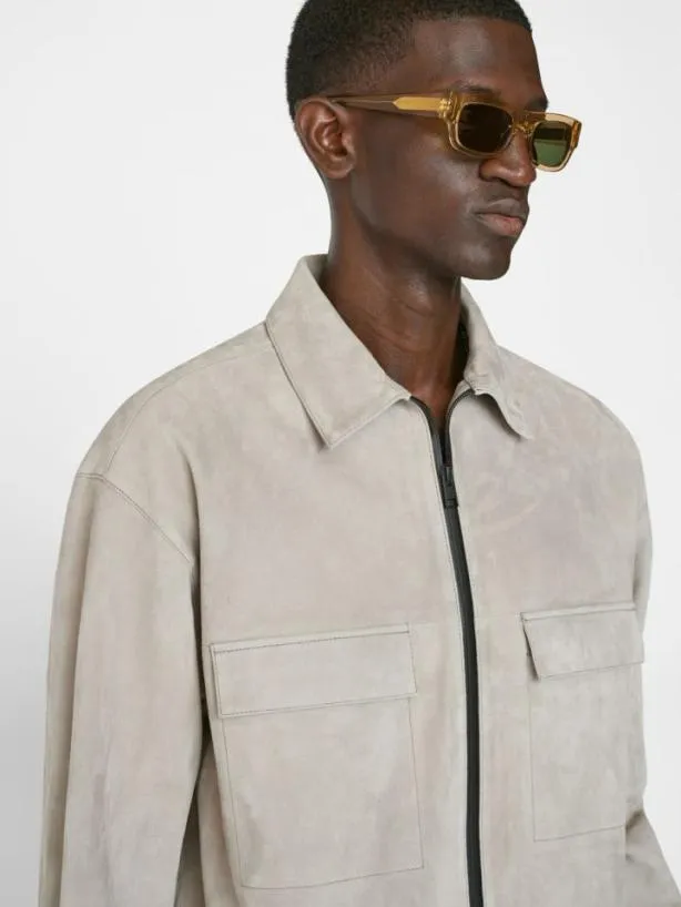 Frame Suede Shirt In Smoke Grey Smoke Grey Men Shirts Frame Suede Shirt In Smoke Grey Smoke Grey Men Shirts