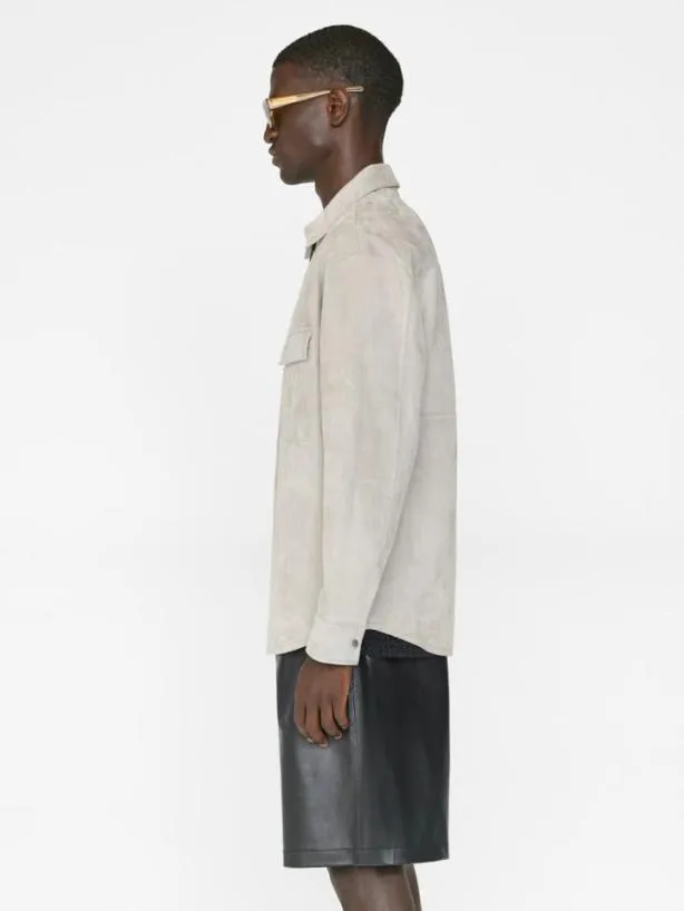 Frame Suede Shirt In Smoke Grey Smoke Grey Men Shirts Frame Suede Shirt In Smoke Grey Smoke Grey Men Shirts