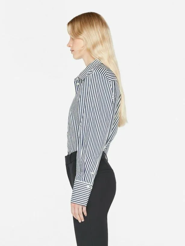 Frame The Oversized Shirt In Blanc Multi Blanc Multi Women Tops and Blouses Frame The Oversized Shirt In Blanc Multi Blanc Multi Women Tops and Blouses