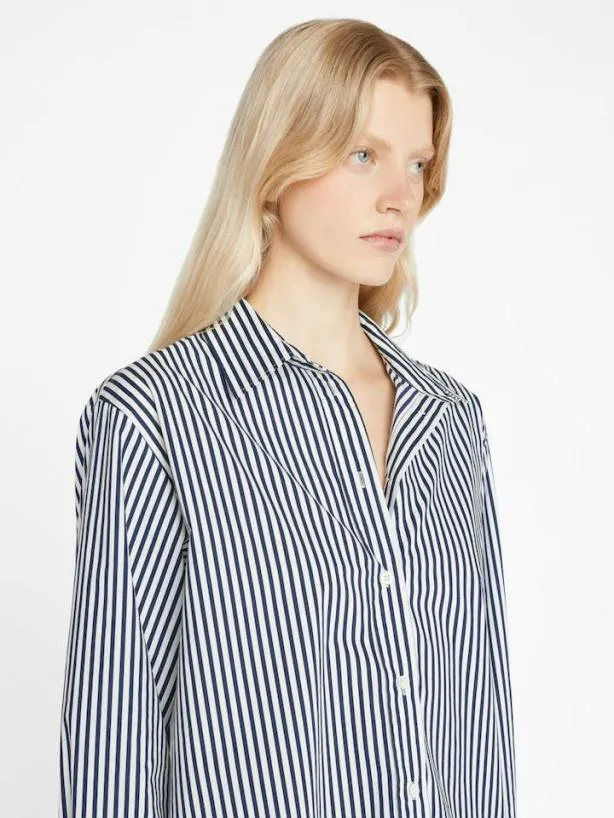 Frame The Oversized Shirt In Blanc Multi Blanc Multi Women Tops and Blouses Frame The Oversized Shirt In Blanc Multi Blanc Multi Women Tops and Blouses