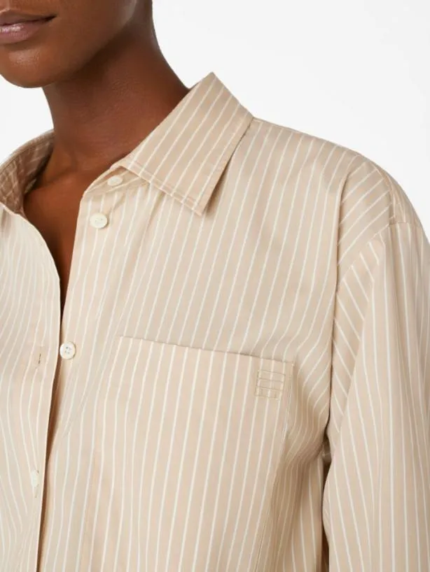 Frame The Oversized Shirt In Sand Multi Sand Multi Women Tops and Blouses Frame The Oversized Shirt In Sand Multi Sand Multi Women Tops and Blouses