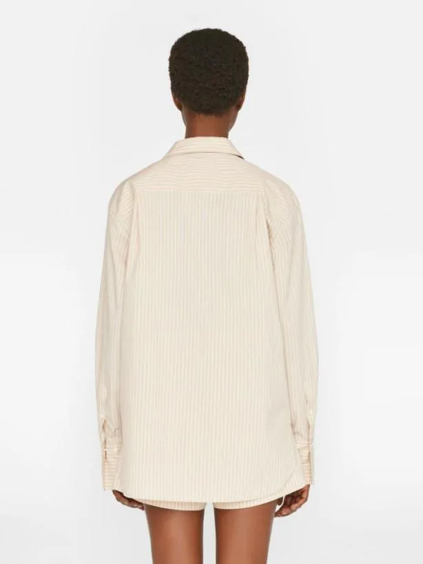 Frame The Oversized Shirt In Sand Multi Sand Multi Women Tops and Blouses Frame The Oversized Shirt In Sand Multi Sand Multi Women Tops and Blouses