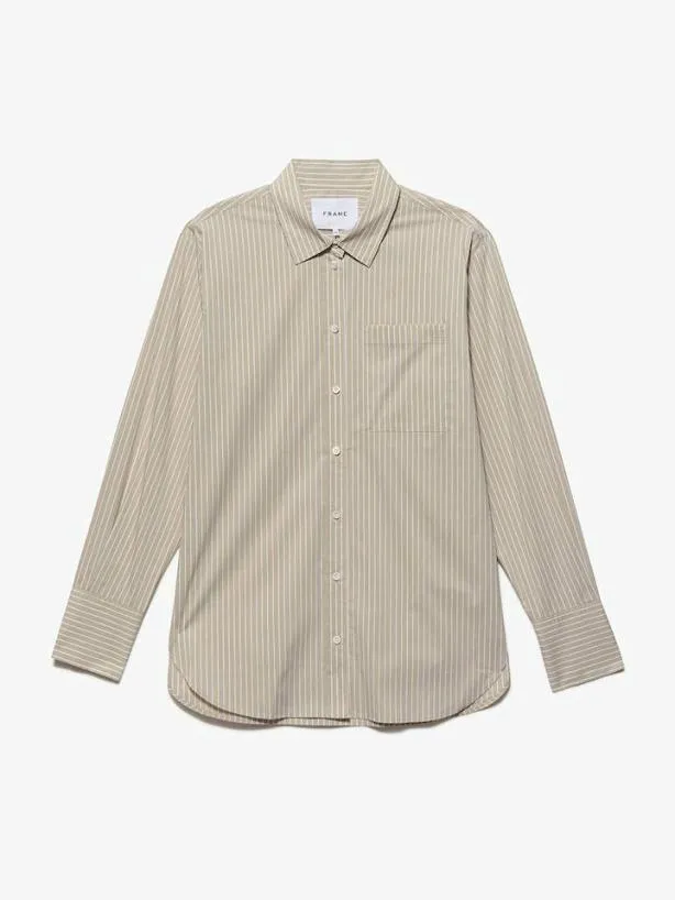 Frame The Oversized Shirt In Sand Multi Sand Multi Women Tops and Blouses Frame The Oversized Shirt In Sand Multi Sand Multi Women Tops and Blouses
