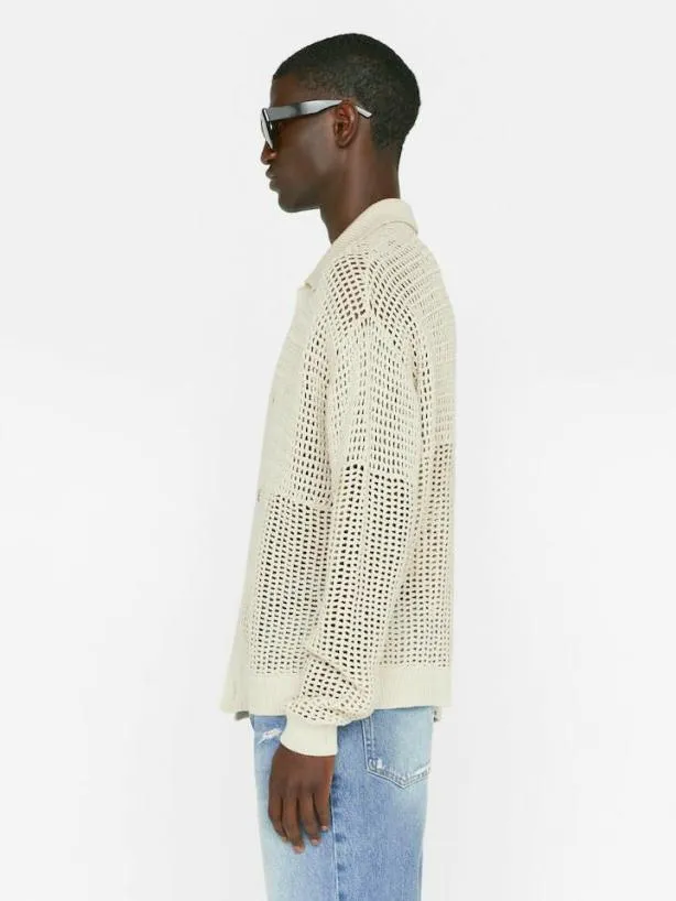 Frame Tonal Crochet In Ecru Ecru Men Sweaters and Hoodies Frame Tonal Crochet In Ecru Ecru Men Sweaters and Hoodies