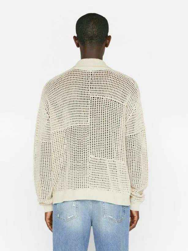 Frame Tonal Crochet In Ecru Ecru Men Sweaters and Hoodies Frame Tonal Crochet In Ecru Ecru Men Sweaters and Hoodies
