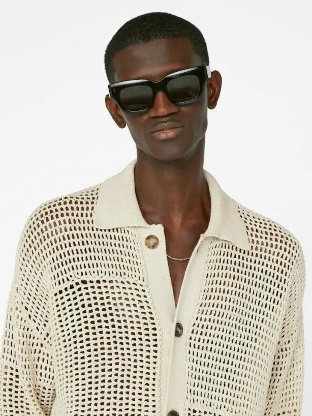 Frame Tonal Crochet In Ecru Ecru Men Sweaters and Hoodies Frame Tonal Crochet In Ecru Ecru Men Sweaters and Hoodies