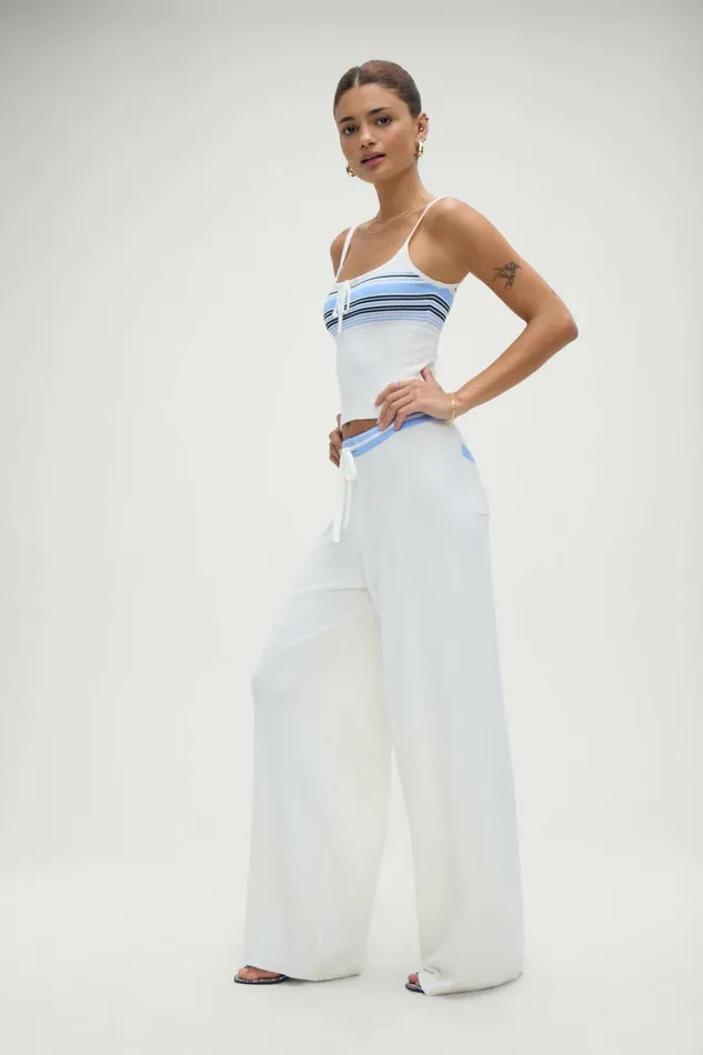 Frankies Bikinis Barrymore Knit Pants Hampton Stripe Women Matching Sets