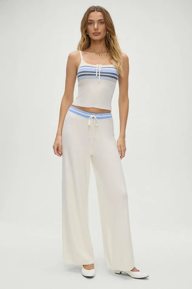 Frankies Bikinis Barrymore Knit Pants Hampton Stripe Women Matching Sets