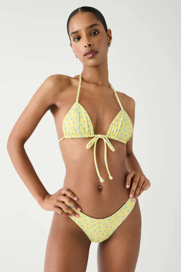 Frankies Bikinis Coastal Micro Triangle Bikini Top Pocketful Of Posies Women Bikinis