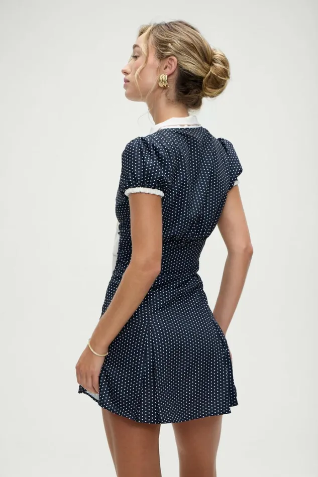 Frankies Bikinis Manhattan Button Up Mini Dress Polka Women Dresses