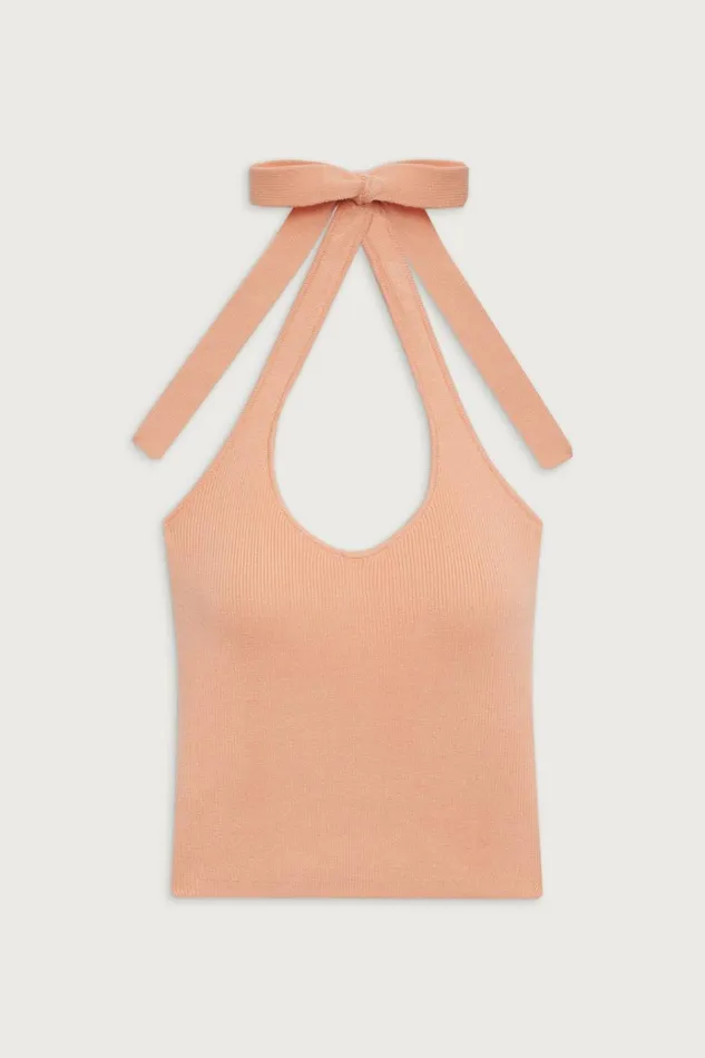 Frankies Bikinis Marialla Cloud Knit Halter Top Sweet Tea Women Tops