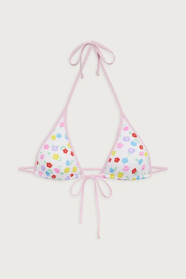 Frankies Bikinis Paradise Floral Micro Bikini Top Dune Daisy Women Tops