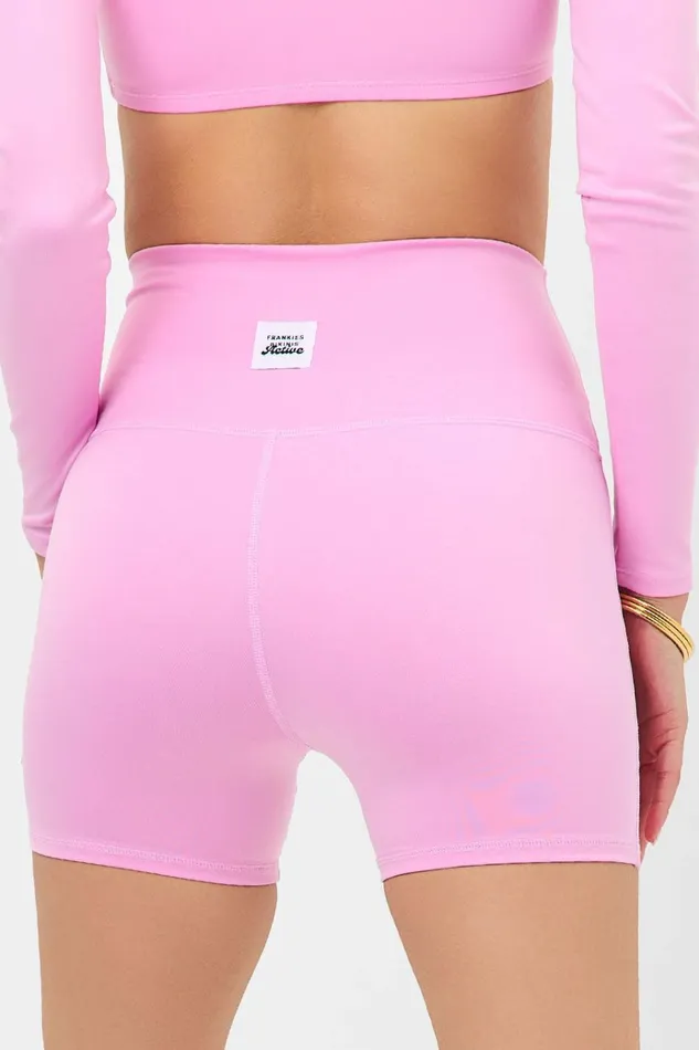 Frankies Bikinis Speedy High Waist Biker Short Baby Pink Women Active