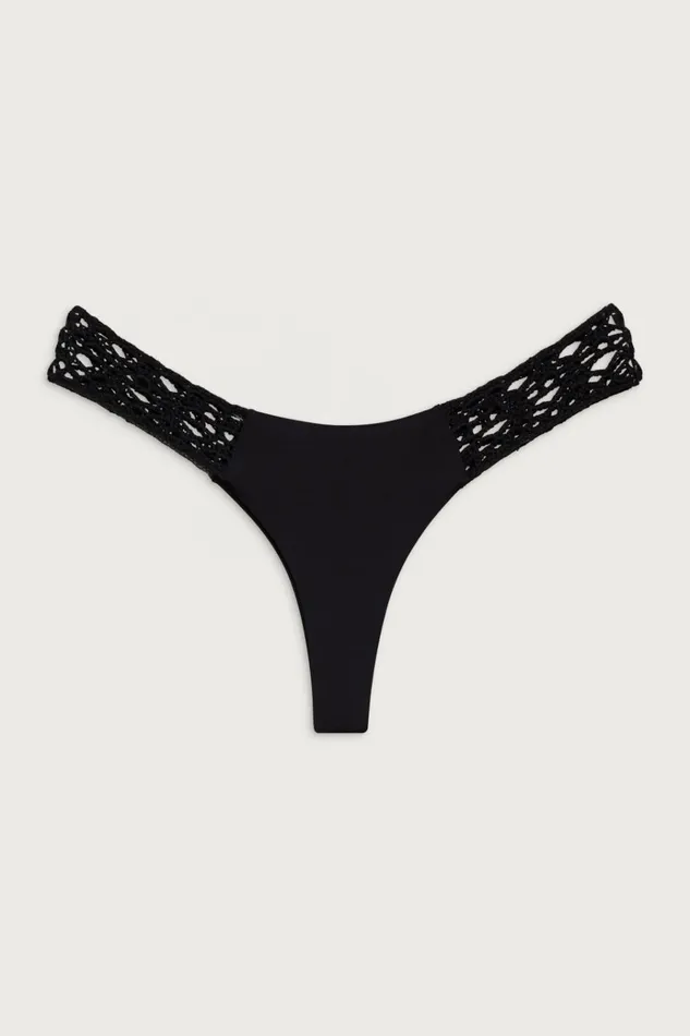 Frankies Bikinis Tanner Cheeky Bikini Bottom Black Women Bikinis