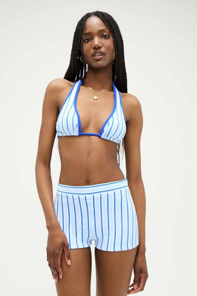 Frankies Bikinis X DJERF AVENUE Rufus Boy Short Seaside Stripe Women Bottoms