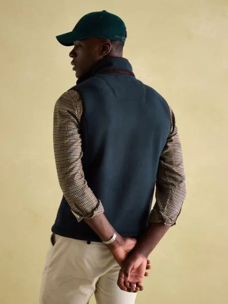 Gilets Men Joules Navy Blue Full Zip Fleece Gilet