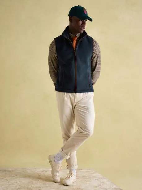 Gilets Men Joules Navy Blue Full Zip Fleece Gilet