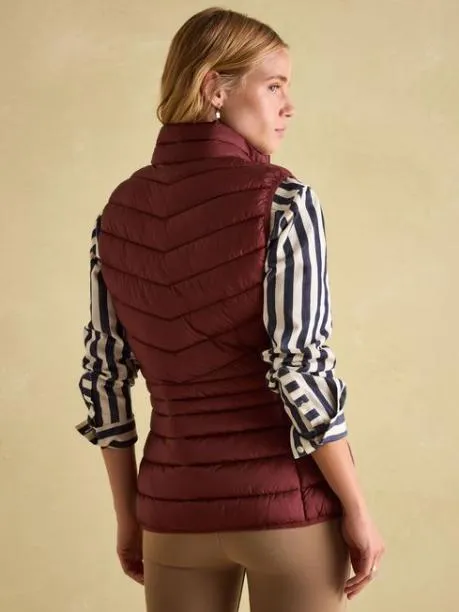 Gilets Women Joules Burgundy Showerproof Padded Gilet