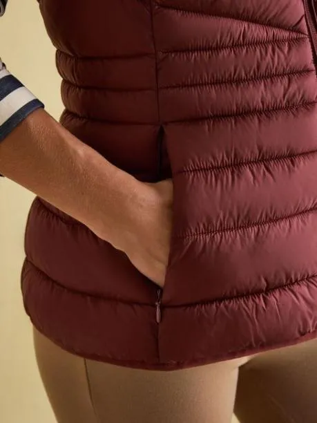 Gilets Women Joules Burgundy Showerproof Padded Gilet