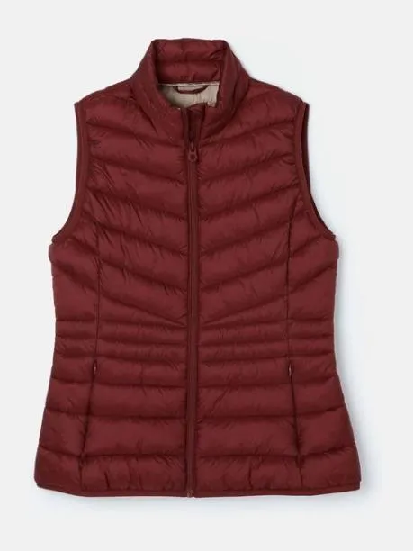 Gilets Women Joules Burgundy Showerproof Padded Gilet