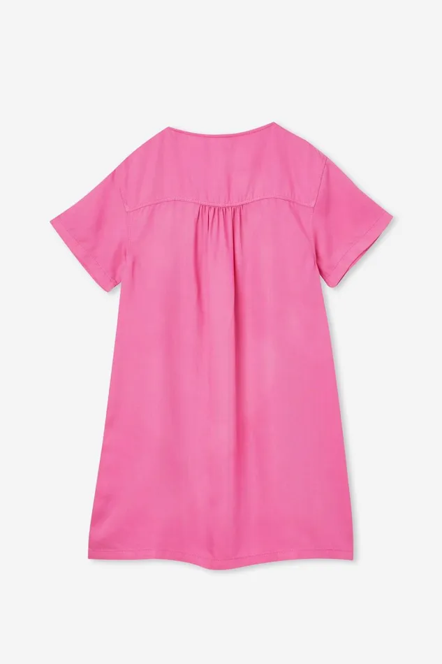 GirlsBoys Dresses Cotton On Nancy Short Sleeve Dress Raspberry Pink