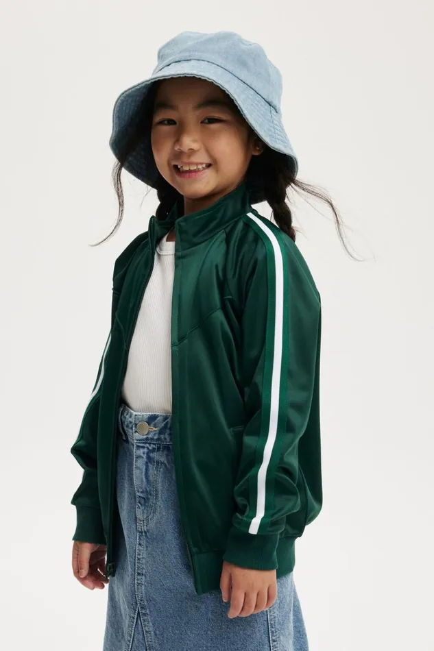 GirlsBoys Jackets and Sweaters Cotton On Beckett Zip Thru Sport Jacket Pine Tree Green GirlsBoys Jackets and Sweaters Cotton On Beckett Zip Thru Sport Jacket Pine Tree Green