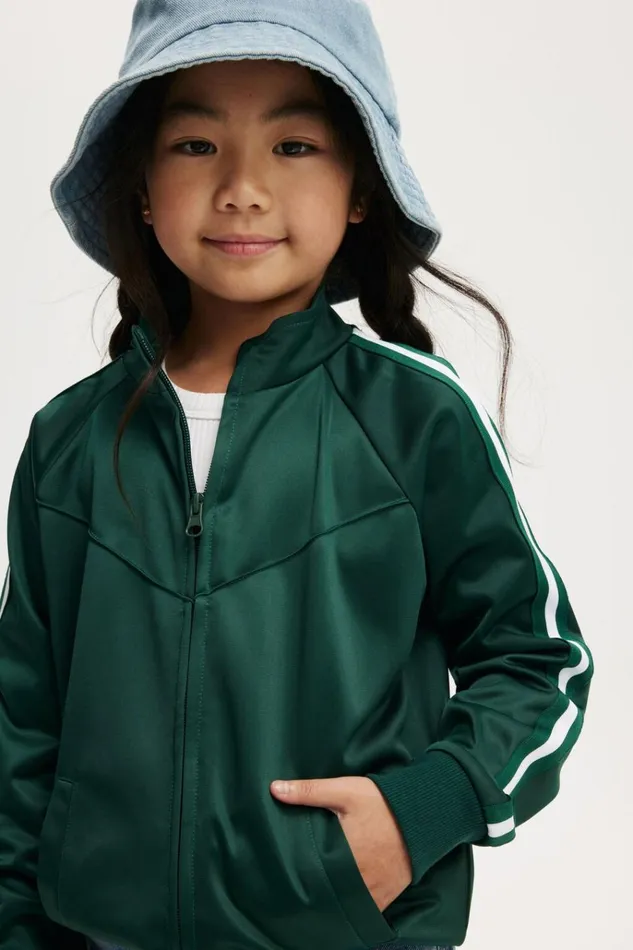 GirlsBoys Jackets and Sweaters Cotton On Beckett Zip Thru Sport Jacket Pine Tree Green GirlsBoys Jackets and Sweaters Cotton On Beckett Zip Thru Sport Jacket Pine Tree Green